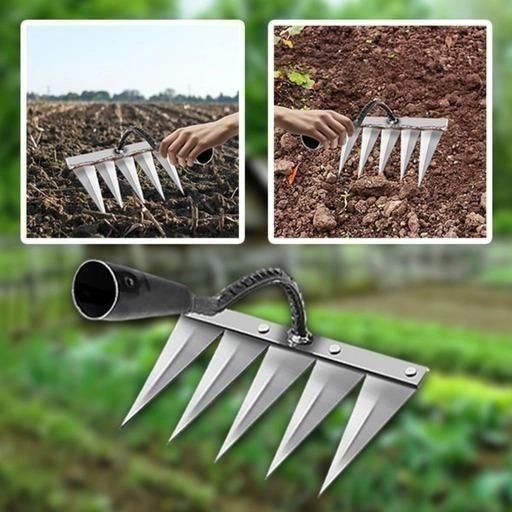 JS Enterprise™ 5 Teeth Carbon Steel Garden Weeding