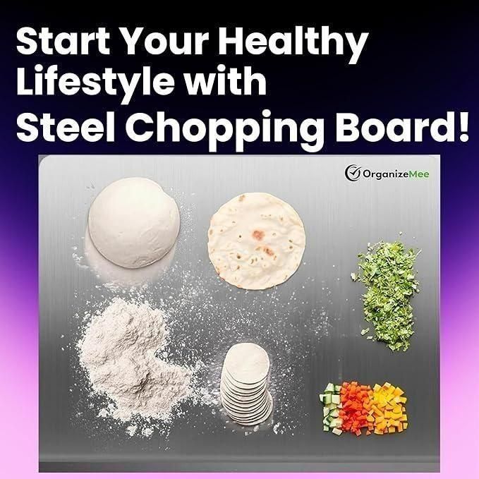 JS Enterprise™ Stainless Steel Chopping Board (35x31cm)