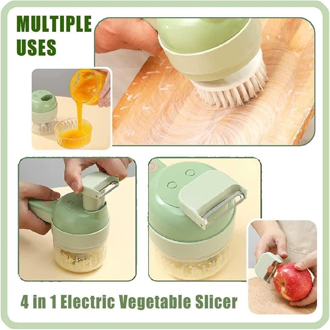JS Enterprise™ 4 in 1 Portable Electric Vegetable Cutter Set