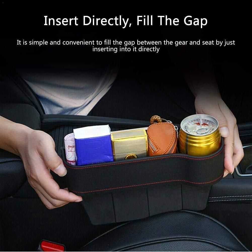 JS Enterprise™ Seat Pockets PU Leather Car Console Side Organizer Pack of 2