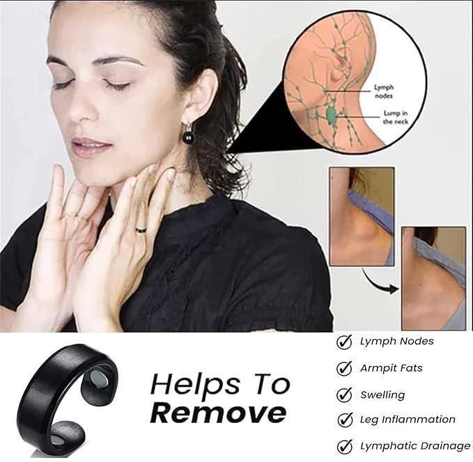 JS Enterprise™ Lymphatic Drainage Therapeutic Magnetic Ring for Men and Women ( Black )