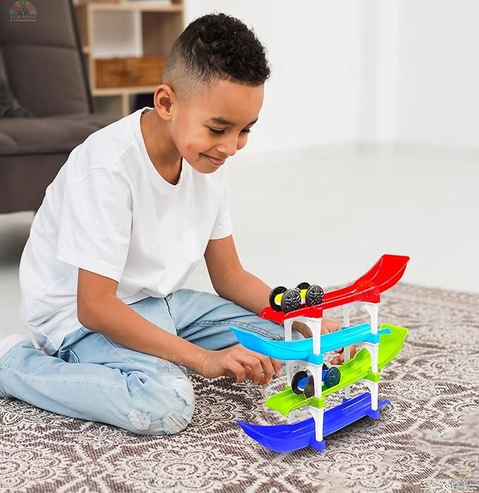 JS Enterprise™ Ramp Racer , Multi level Ramp Racing Car Toy Set