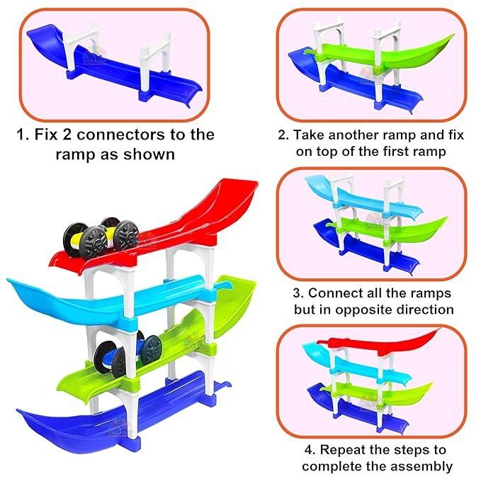 JS Enterprise™ Ramp Racer , Multi level Ramp Racing Car Toy Set