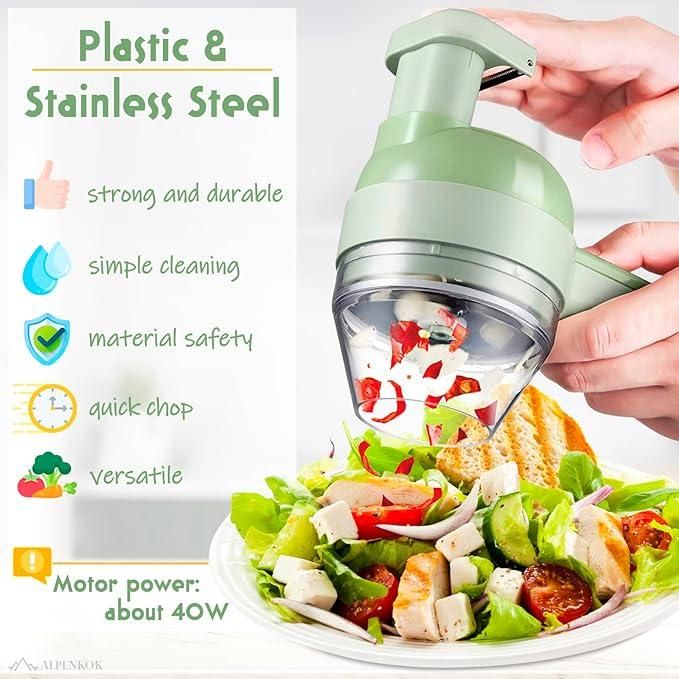 JS Enterprise™ 4 in 1 Portable Electric Vegetable Cutter Set
