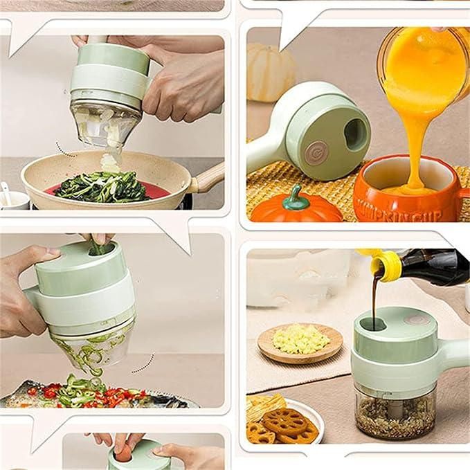 JS Enterprise™ 4 in 1 Portable Electric Vegetable Cutter Set