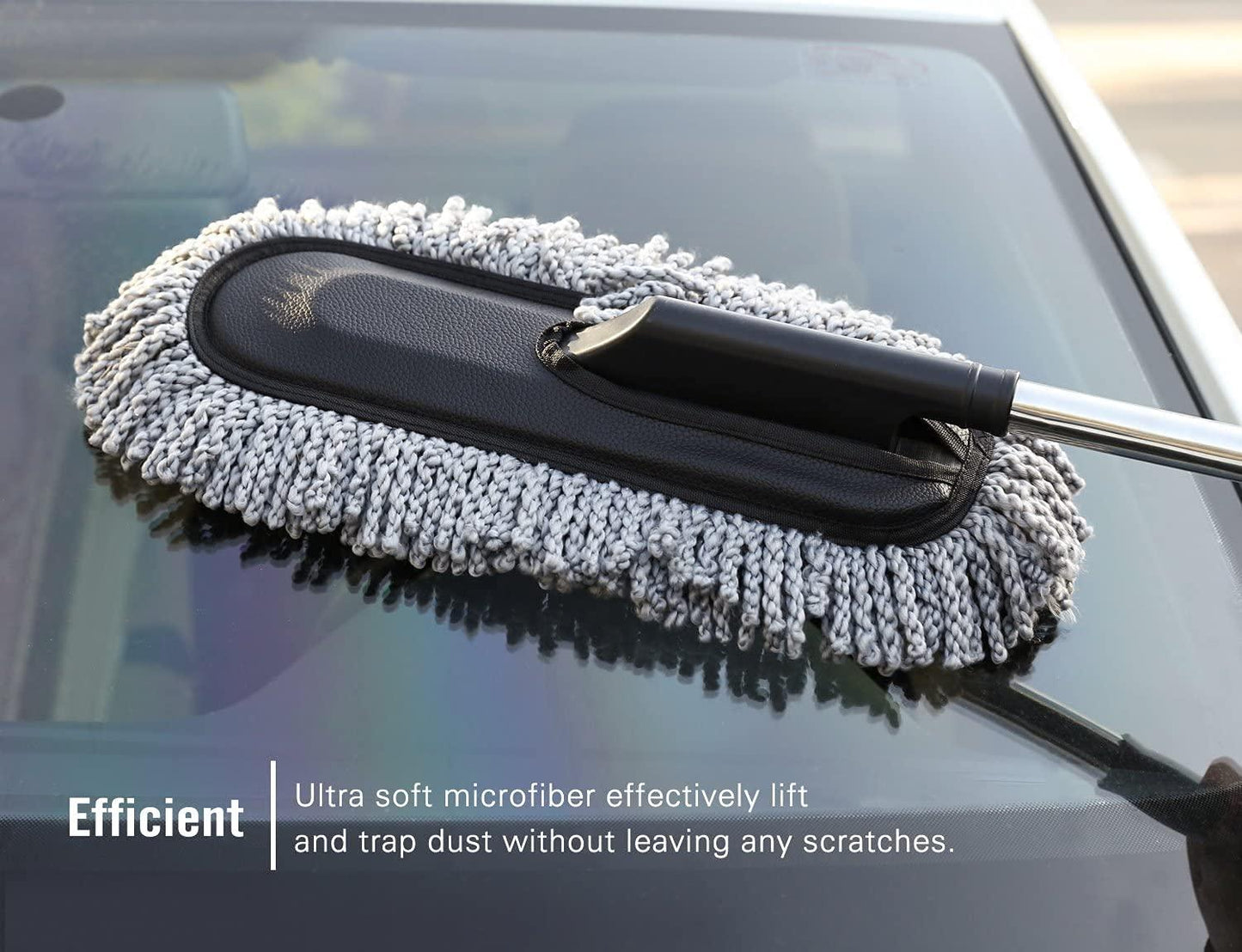 JS Enterprise™ Retractable Flexible Microfiber Car Duster With Handle 360 Degree Rotating Mop
