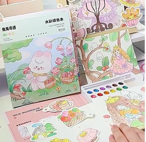 JS Enterprise™ Cartoon Art Coloring Painting Set for Kid's