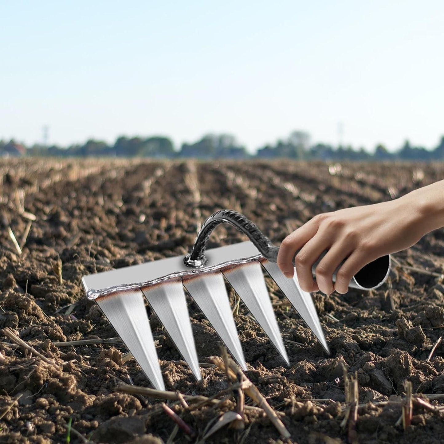 JS Enterprise™ 5 Teeth Carbon Steel Garden Weeding