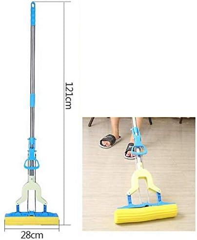 JS Enterprise™ Mop Folding Squeeze Sponge Mop, Stainless Steel Rod-Rubber, Can Expand Cotton Absorbent Mop, Mop Floor Cleaning