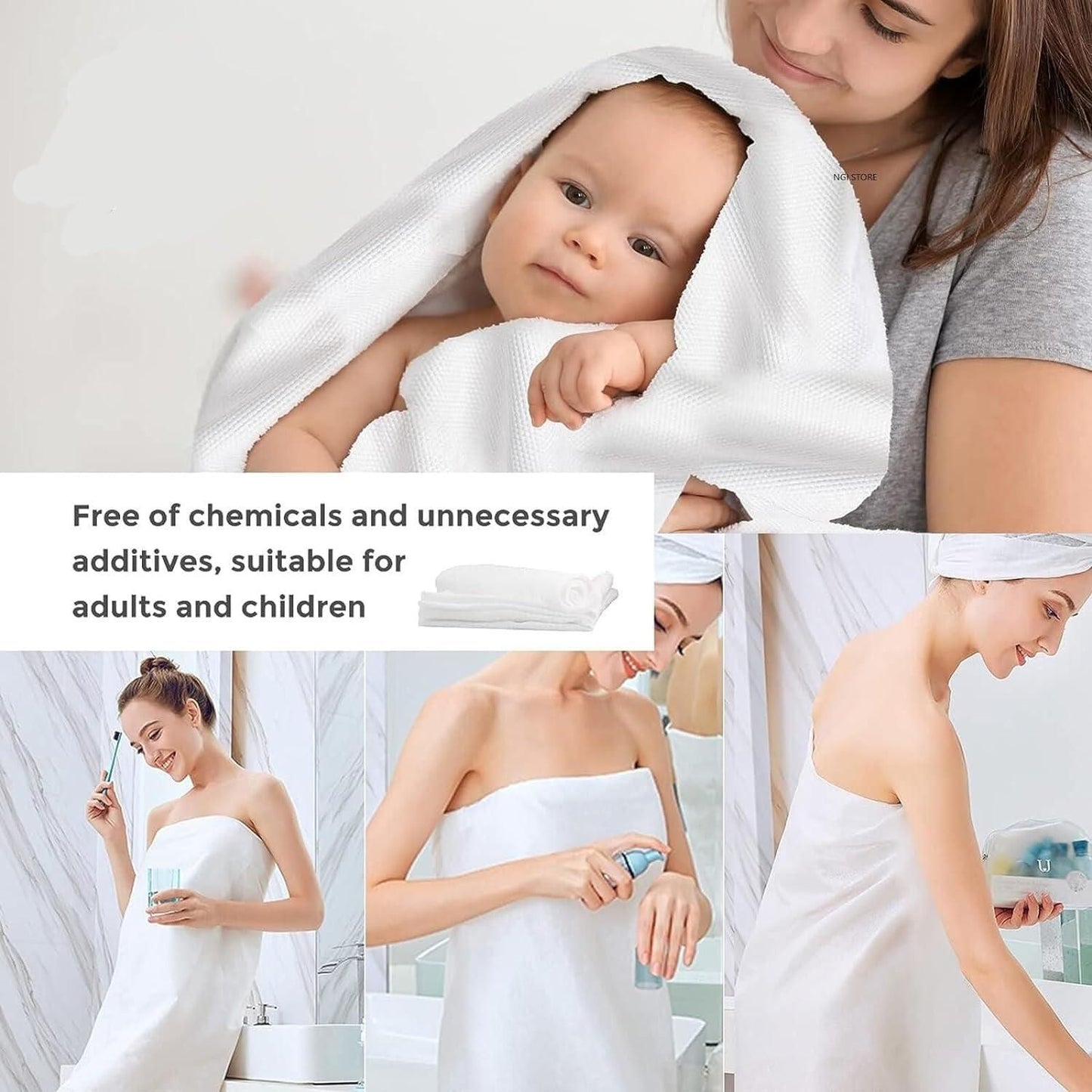 JS Enterprise™ 10 Pcs Compressed Bath Towel Tablets