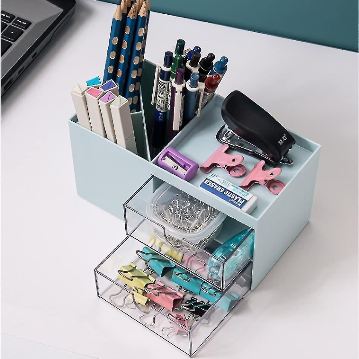 JS Enterprise™ Pencil Holder Simple Multifunctional Desktop Storage Box Drawer Storage Box