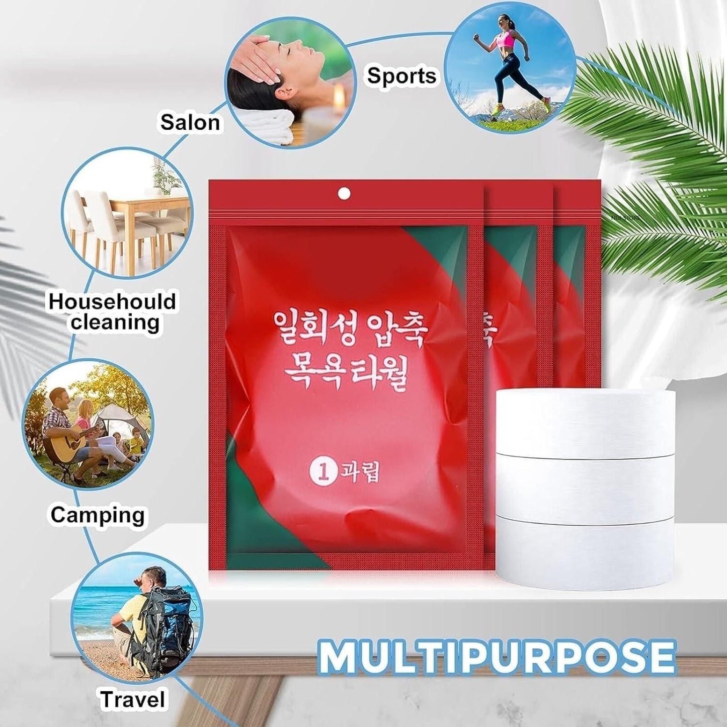 JS Enterprise™ 10 Pcs Compressed Bath Towel Tablets