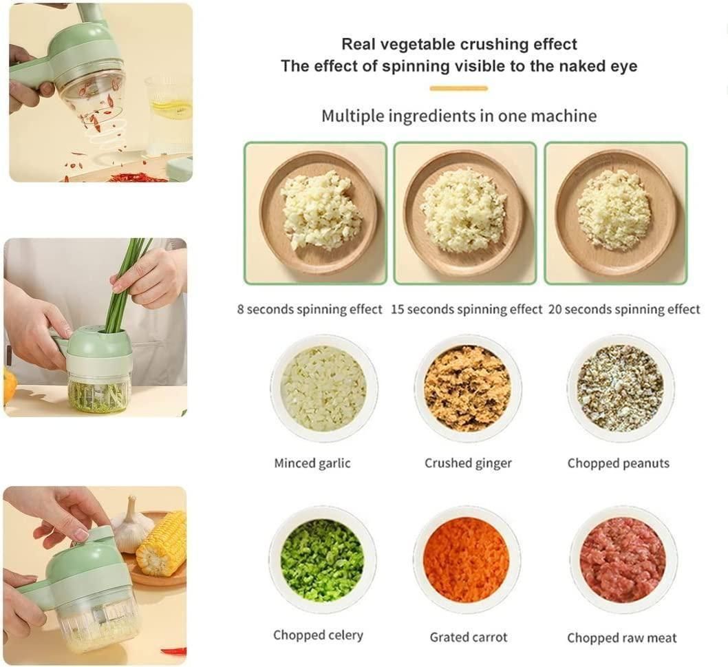 JS Enterprise™ 4 in 1 Portable Electric Vegetable Cutter Set