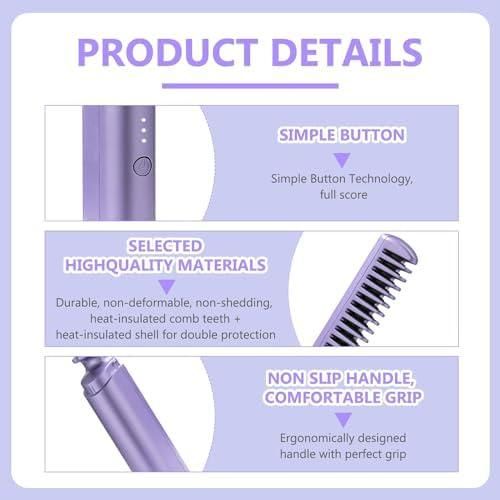 JS Enterprise™ Rechargeable Hot Comb Hair Straightener