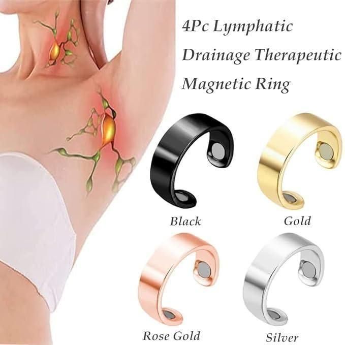 JS Enterprise™ Lymphatic Drainage Therapeutic Magnetic Ring for Men and Women ( Black )