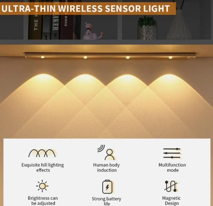 JS Enterprise™ LED PIR Motion Sensor Cabinet With USB Rechargeble