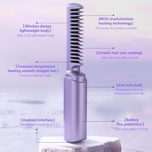 JS Enterprise™ Rechargeable Hot Comb Hair Straightener