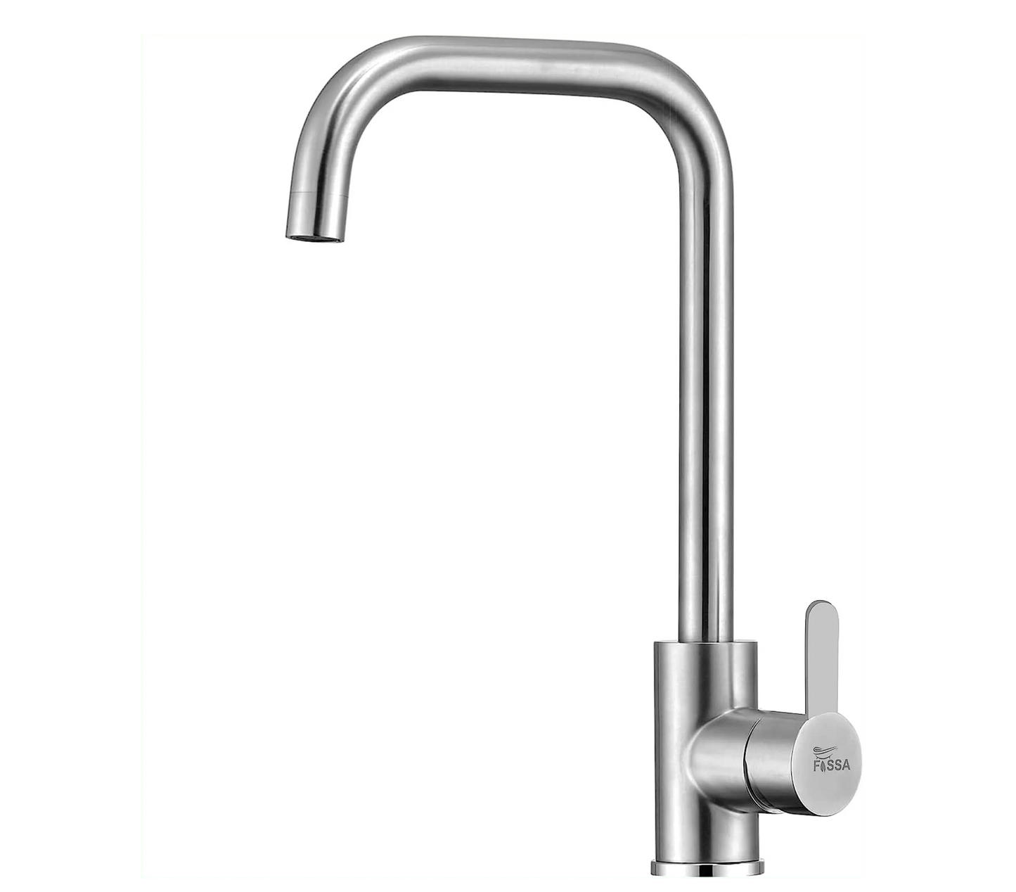 Fossa High Pressure Kitchen Faucet 360° Swivel, Stainless Steel Kitchen Faucet, Kitchen Mixer Tap with High L Bend Spout-257mm (Silver)