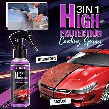 JS Enterprise™ 3 in 1 High Protection Quick Car Ceramic Coating Spray - Car Wax Polish Spray (Pack 1)