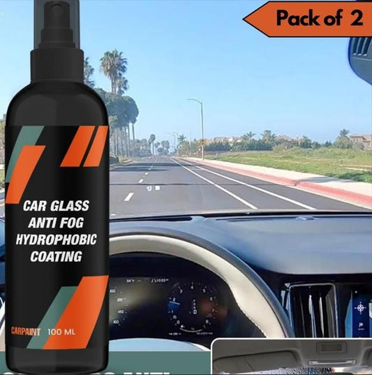 JS Enterprise™ Car Glass Anti-Fog Hydrophobic Coating 100ml(Pack Of 2)
