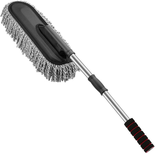JS Enterprise™ Retractable Flexible Microfiber Car Duster With Handle 360 Degree Rotating Mop