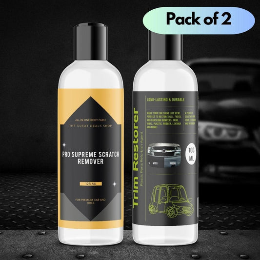 JS Enterprise™ Pro Supreme Scratch Remover 125 ml and Trim Restorer 100 ml each Pack of 2