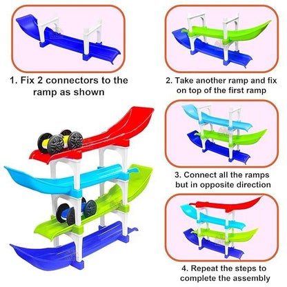 JS Enterprise™ Ramp Racer , Multi level Ramp Racing Car Toy Set