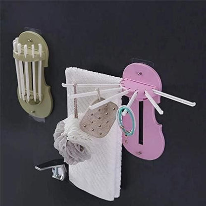 JS Enterprise™ 7-in-1 Multifunction Retractable Wall-Mounted Pull-Out Hanger Rack