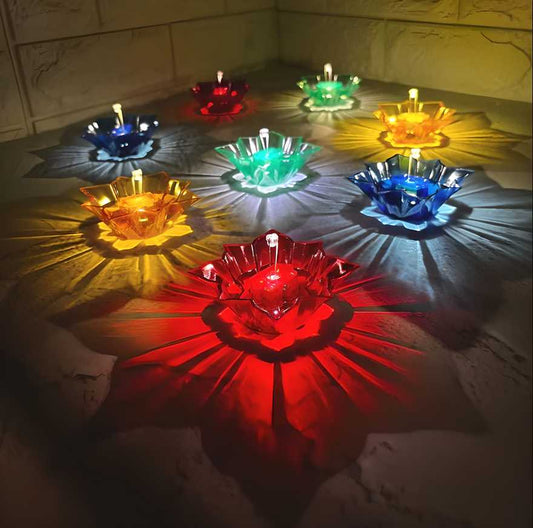 JS Enterprise™ Electric Water Sensor Reflection Led Diyas Candle with Water Sensing Technology (Pack Of 6/12/24)