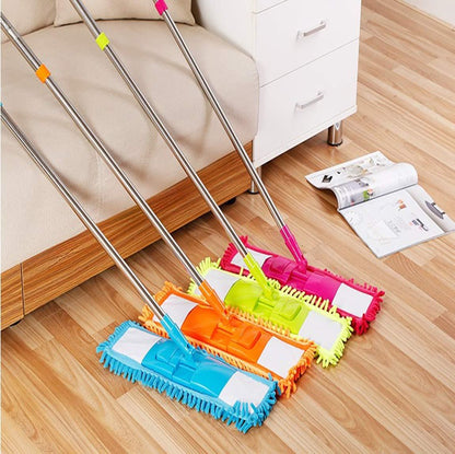 JS Enterprise™ Mop-Wet and Dry Cleaning Flat Microfiber Floor Cleaning Mop with Telescopic Long Handle Dry Mop