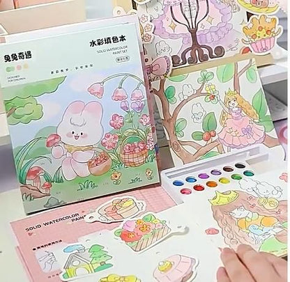 JS Enterprise™ Cartoon Art Coloring Painting Set for Kid's