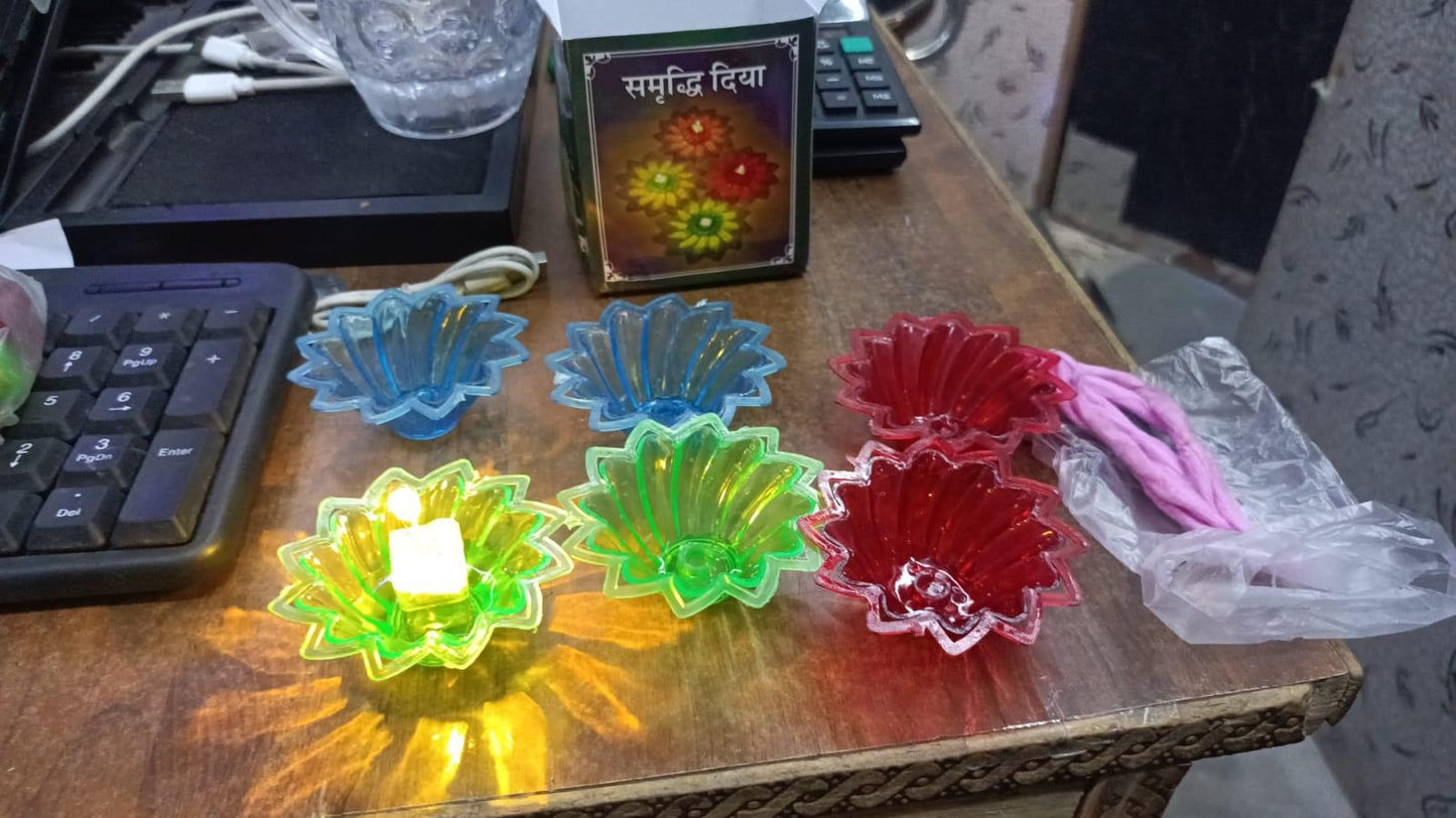 JS Enterprise™ Electric Water Sensor Reflection Led Diyas Candle with Water Sensing Technology (Pack Of 6/12/24)