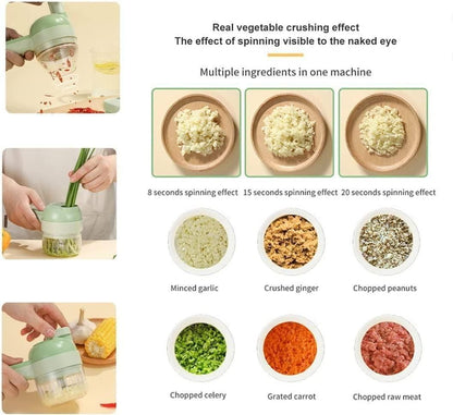 JS Enterprise™ 4 in 1 Portable Electric Vegetable Cutter Set