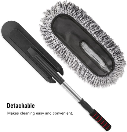 JS Enterprise™ Retractable Flexible Microfiber Car Duster With Handle 360 Degree Rotating Mop