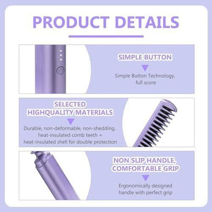 JS Enterprise™ Rechargeable Hot Comb Hair Straightener