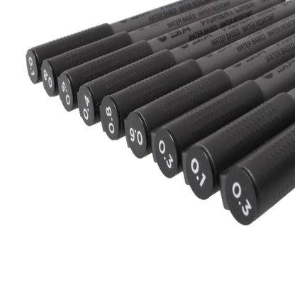 JS Enterprise™ 9 Sizes Fine Tip Permanent Marker Pen Sketch