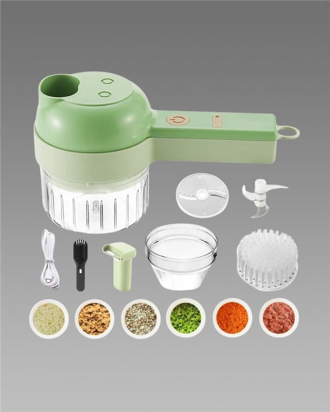 JS Enterprise™ 4 in 1 Portable Electric Vegetable Cutter Set
