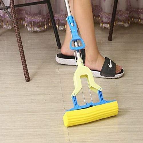 JS Enterprise™ Mop Folding Squeeze Sponge Mop, Stainless Steel Rod-Rubber, Can Expand Cotton Absorbent Mop, Mop Floor Cleaning