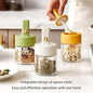 JS Enterprise™ Luxury Glass Telescopic Seasoning Tank with Integrated Spoon Lid