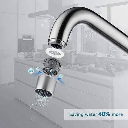 Fossa High Pressure Kitchen Faucet 360° Swivel, Stainless Steel Kitchen Faucet, Kitchen Mixer Tap with High L Bend Spout-257mm (Silver)